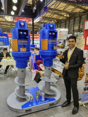 Oil Cooling Earth Drilling Auger For 24 - 50 Tons Excavator