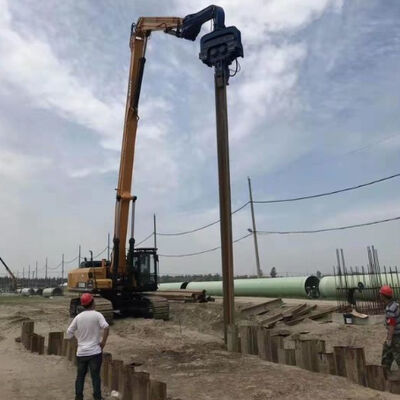 40-45 Ton Excavator Mounted Pile Driver - Wood Pile Specialized With Flexible Control And High Efficiency