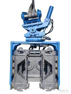 Low Headroom Pile Driver – Side Grip Design with 360° Rotation & Dual Pump Flow Merging for Heavy Piling
